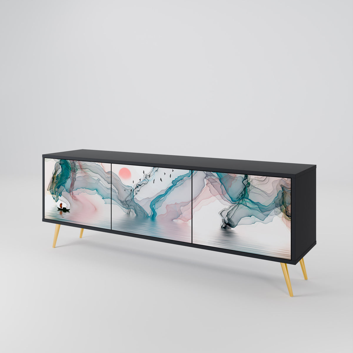 VELVET CROSSING Mueble de TV de 3 Puertas