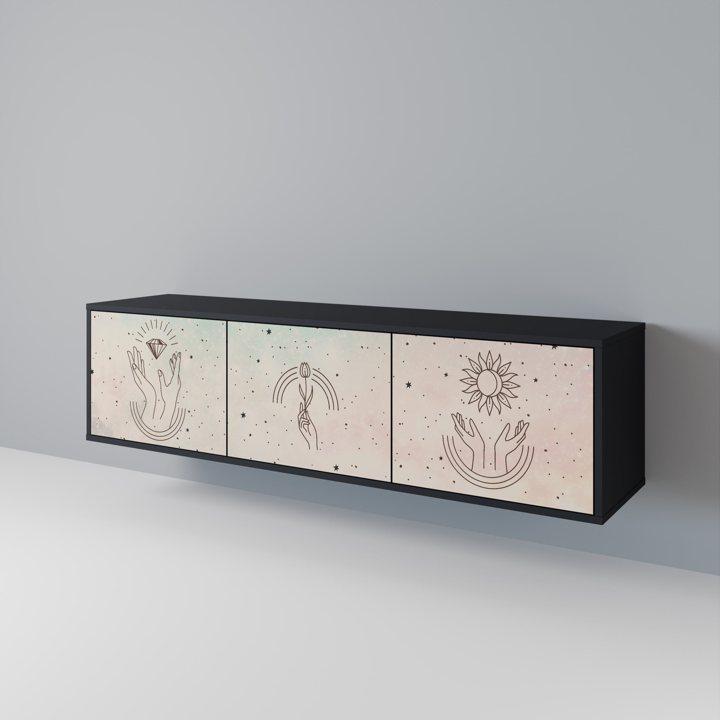 DELICATE BEAUTY Mueble de TV de 3 Puertas