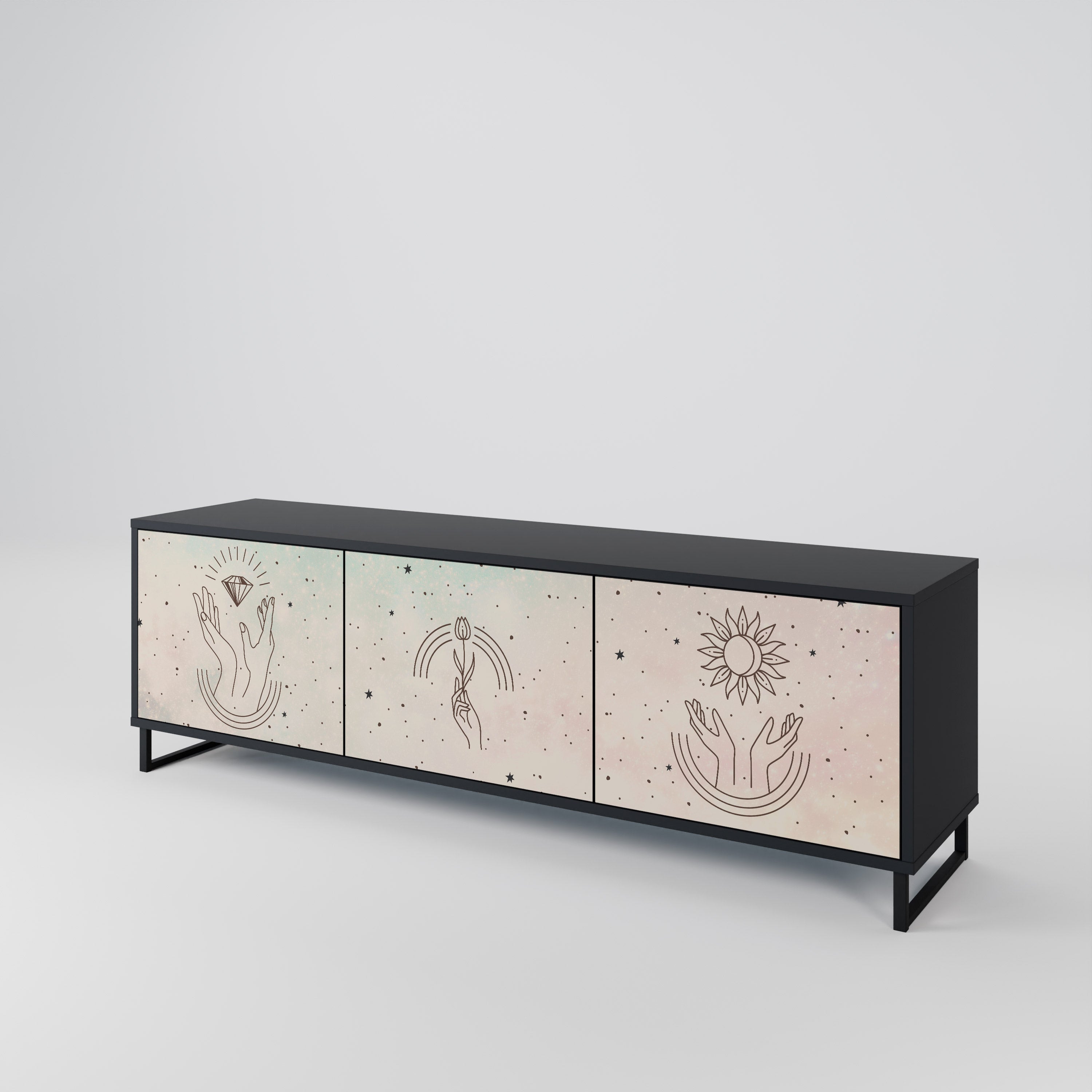 DELICATE BEAUTY Mueble de TV de 3 Puertas