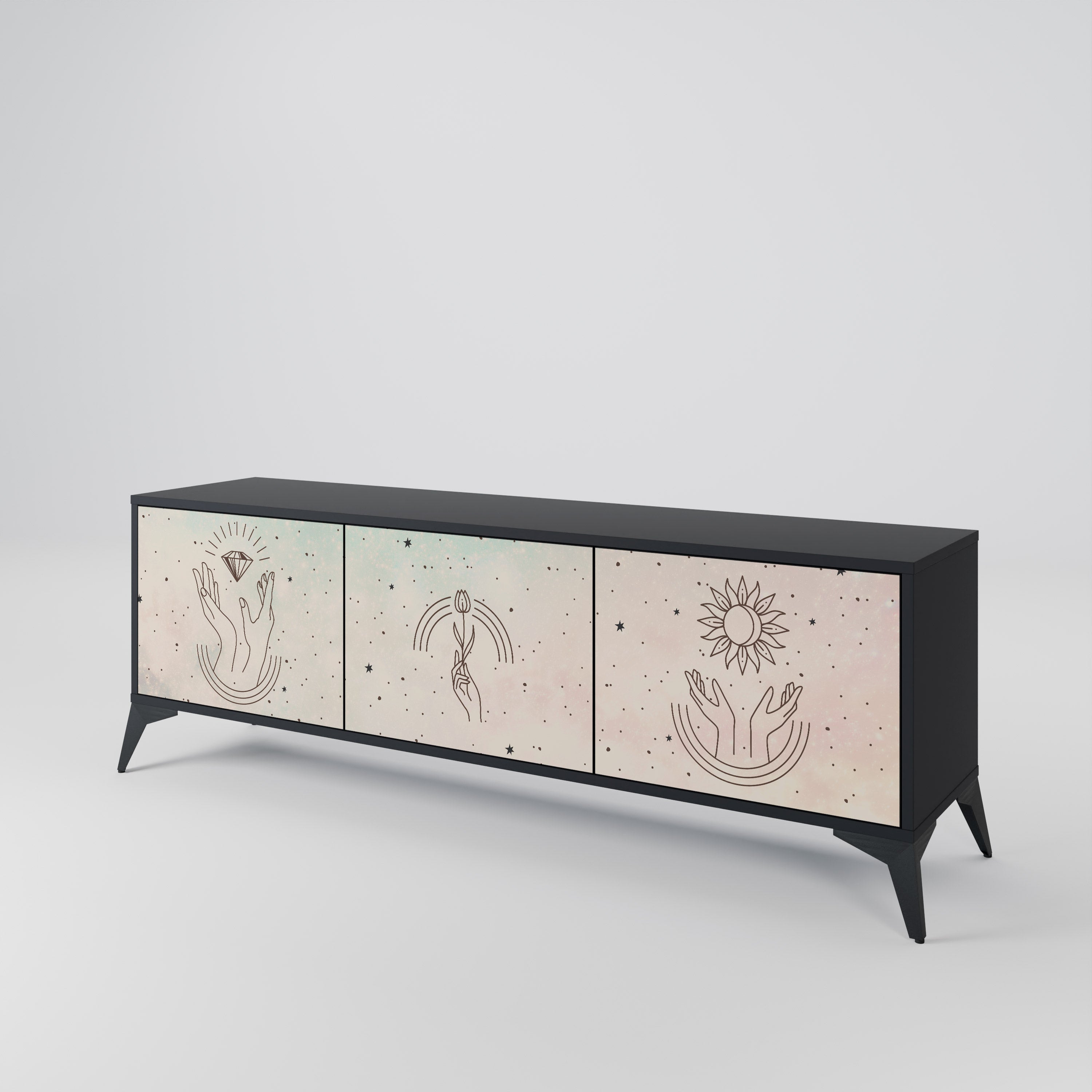 DELICATE BEAUTY Mueble de TV de 3 Puertas