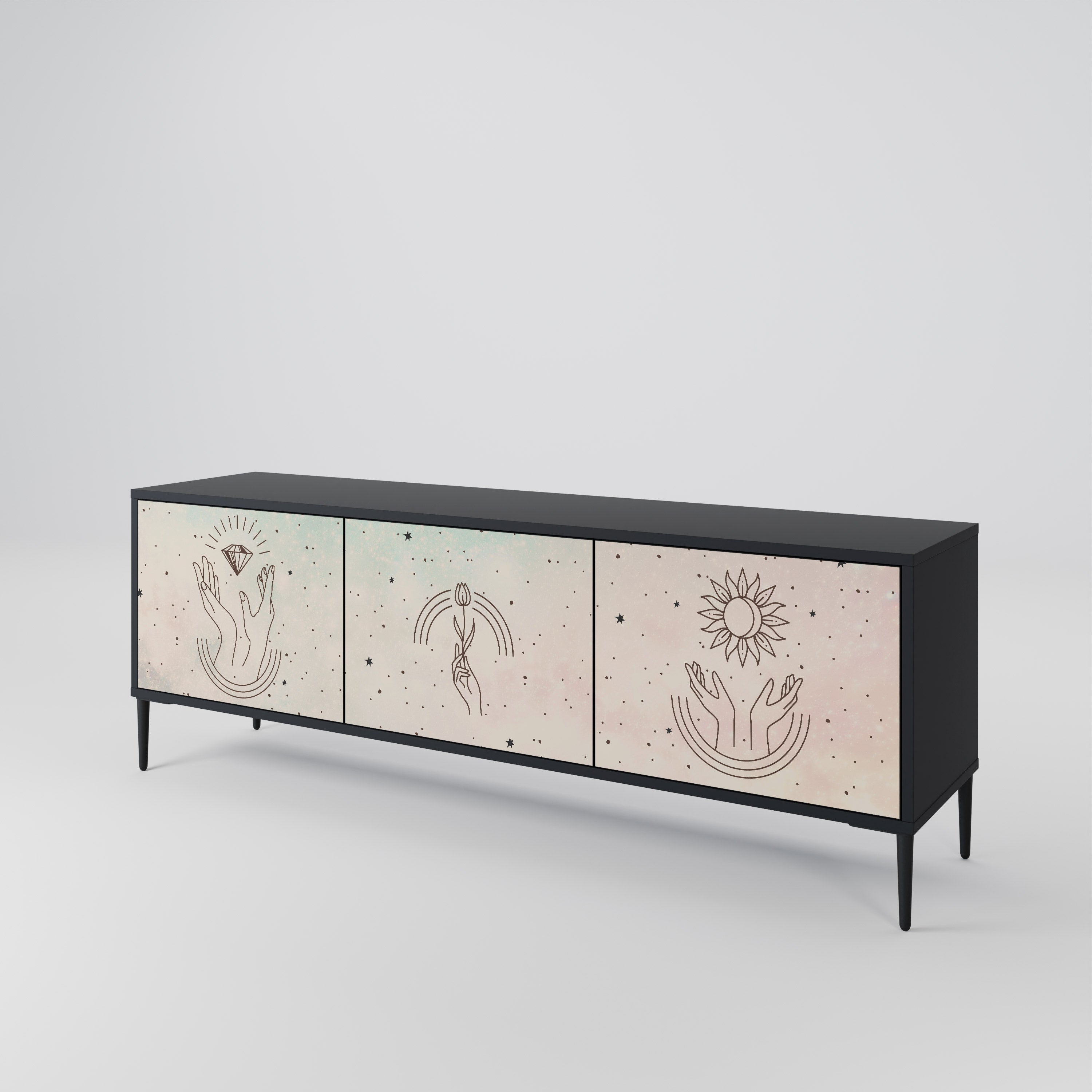 DELICATE BEAUTY Mueble de TV de 3 Puertas