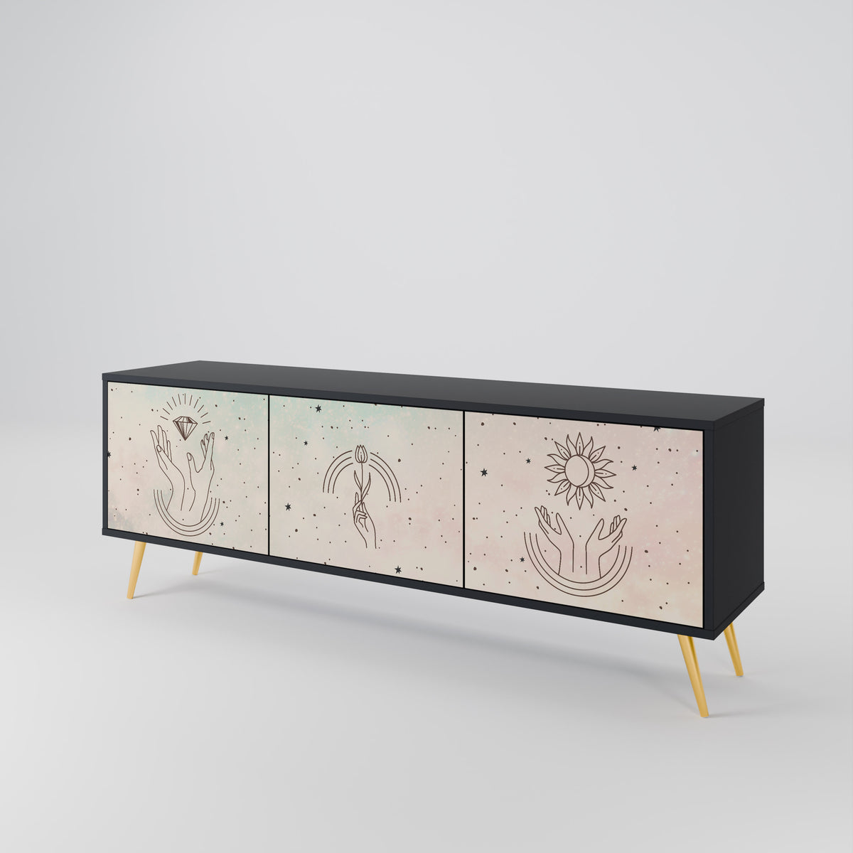 DELICATE BEAUTY Mueble de TV de 3 Puertas