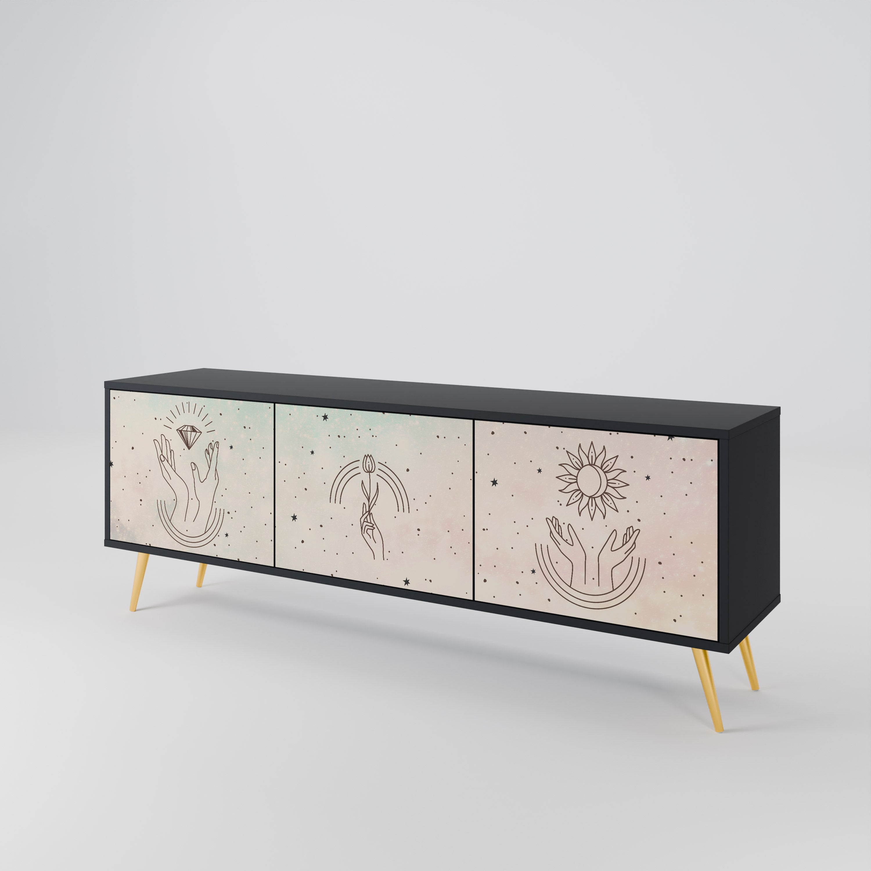 DELICATE BEAUTY Mueble de TV de 3 Puertas