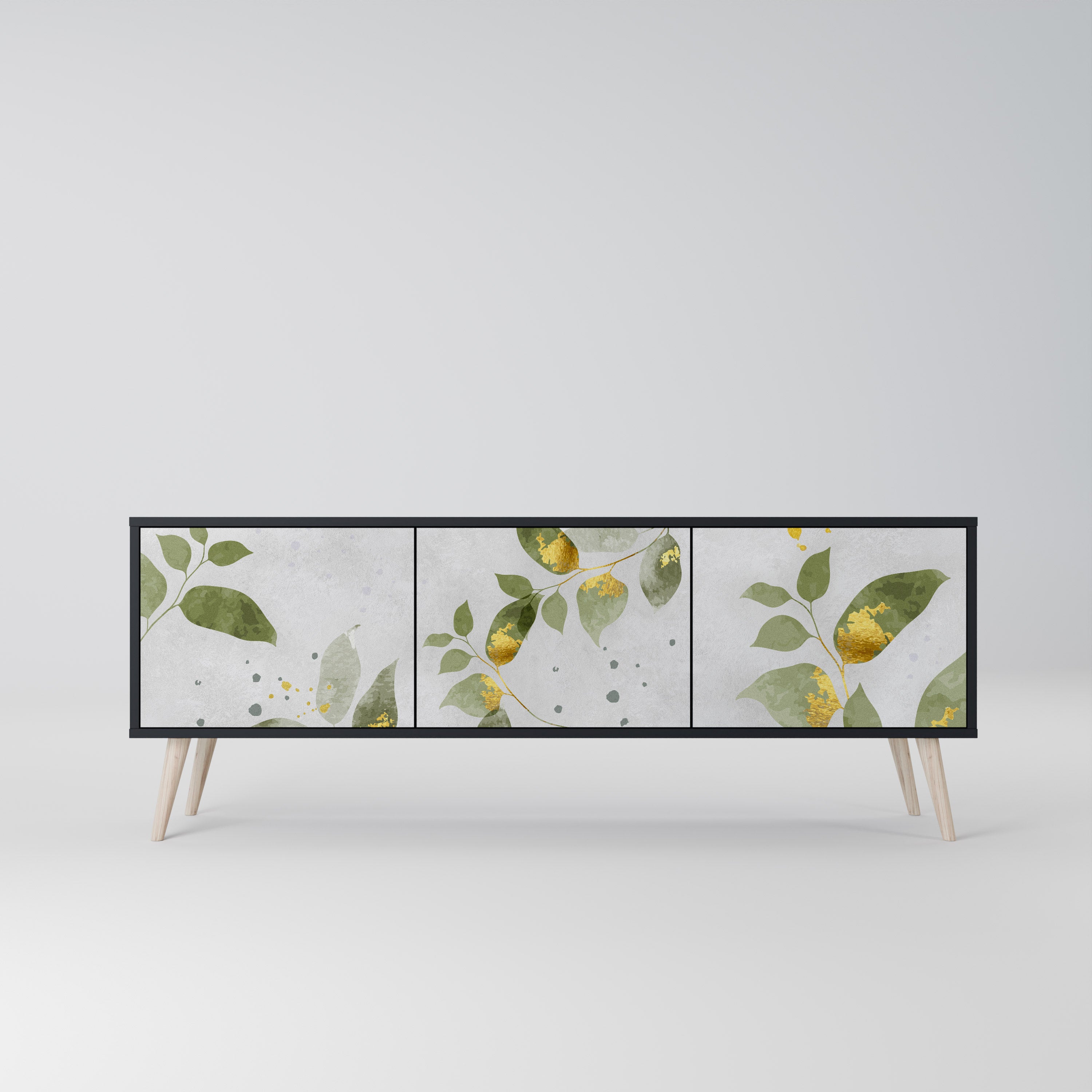 ELEGANT BOTANICS 3-Door TV Stand in Black Finish