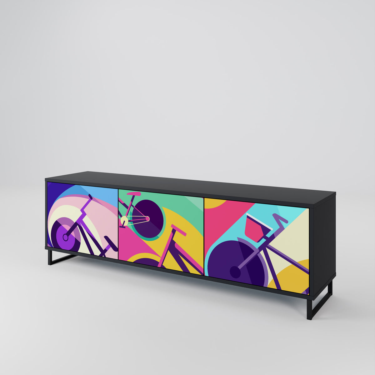 BIKE DREAMS Mueble de TV de 3 Puertas