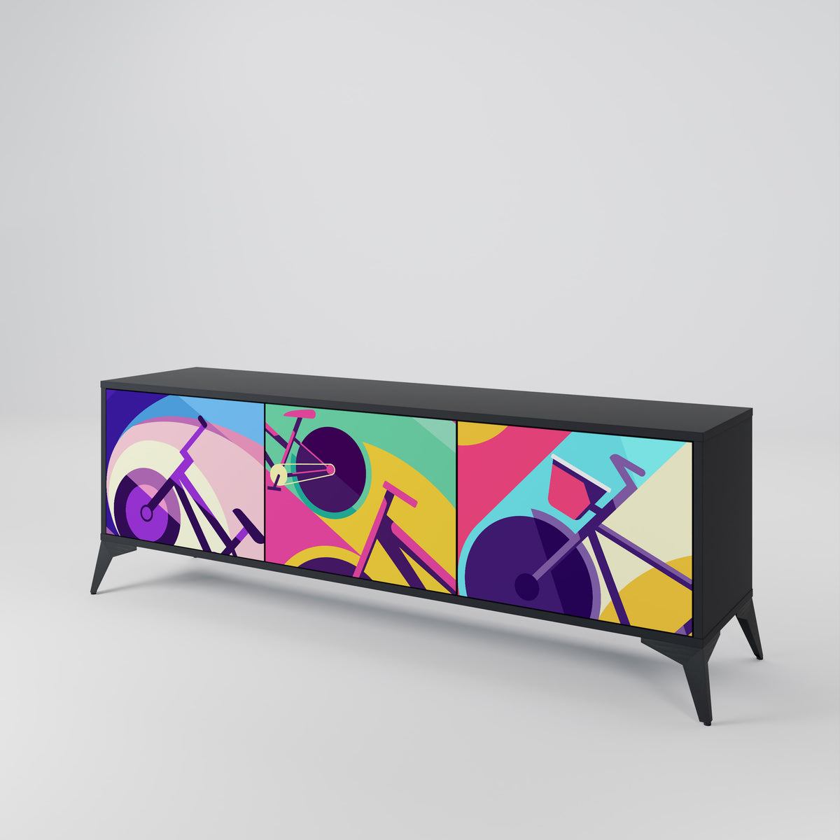 BIKE DREAMS Mueble de TV de 3 Puertas