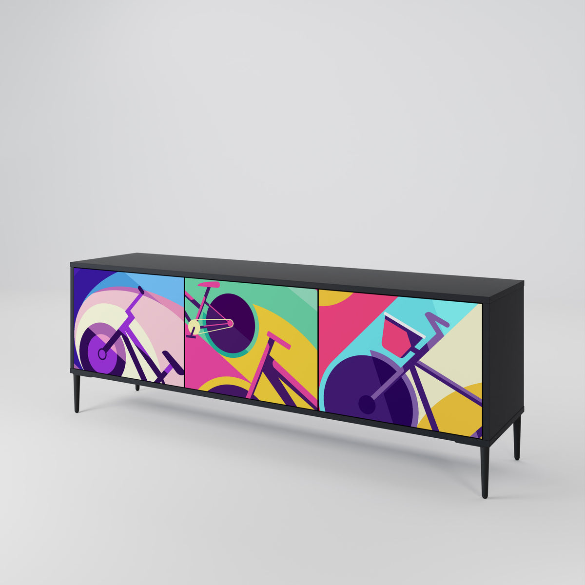 BIKE DREAMS Mueble de TV de 3 Puertas