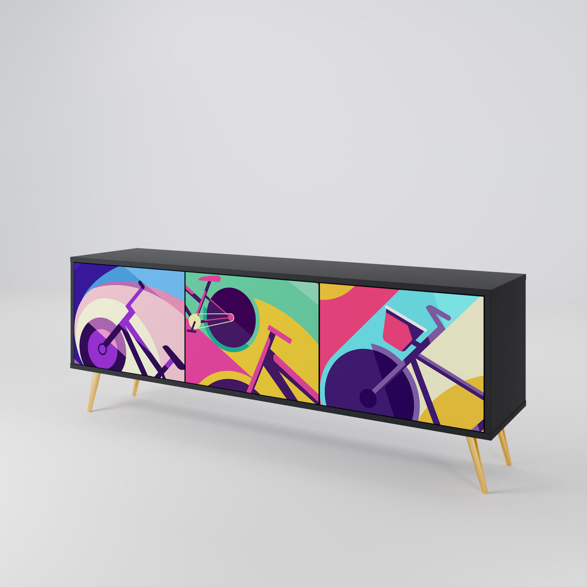 BIKE DREAMS Mueble de TV de 3 Puertas