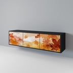 TRACES OF AUTUMN Mueble de TV de 3 Puertas en Acabado Negro