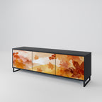 TRACES OF AUTUMN Mueble de TV de 3 Puertas en Acabado Negro