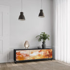 TRACES OF AUTUMN Mueble de TV de 3 Puertas en Acabado Negro