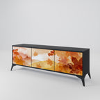 TRACES OF AUTUMN Mueble de TV de 3 Puertas en Acabado Negro