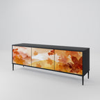 TRACES OF AUTUMN Mueble de TV de 3 Puertas en Acabado Negro