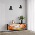 TRACES OF AUTUMN Mueble de TV de 3 Puertas en Acabado Negro