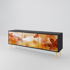 TRACES OF AUTUMN Mueble de TV de 3 Puertas en Acabado Negro