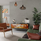 TRACES OF AUTUMN Mueble de TV de 3 Puertas en Acabado Negro