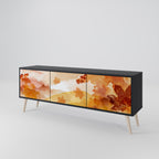 TRACES OF AUTUMN Mueble de TV de 3 Puertas en Acabado Negro