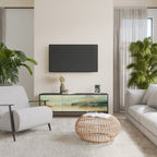 MORNING BY THE LAKE 3-Door TV Stand in Black Finish