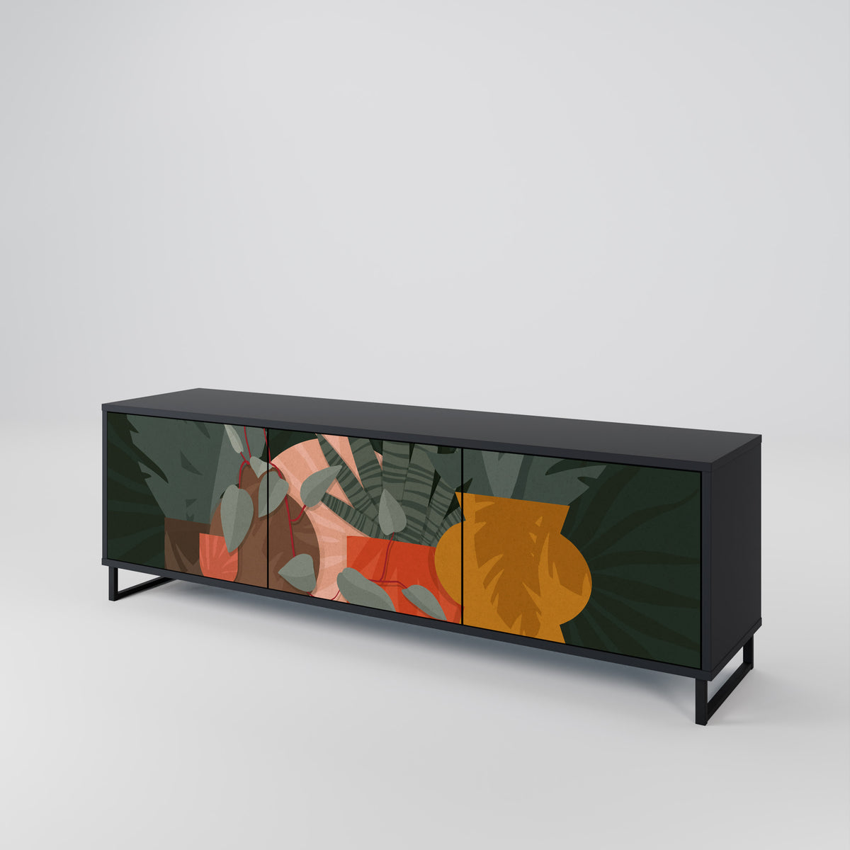 TROPICAL COMPOSITION Mueble de TV de 3 Puertas