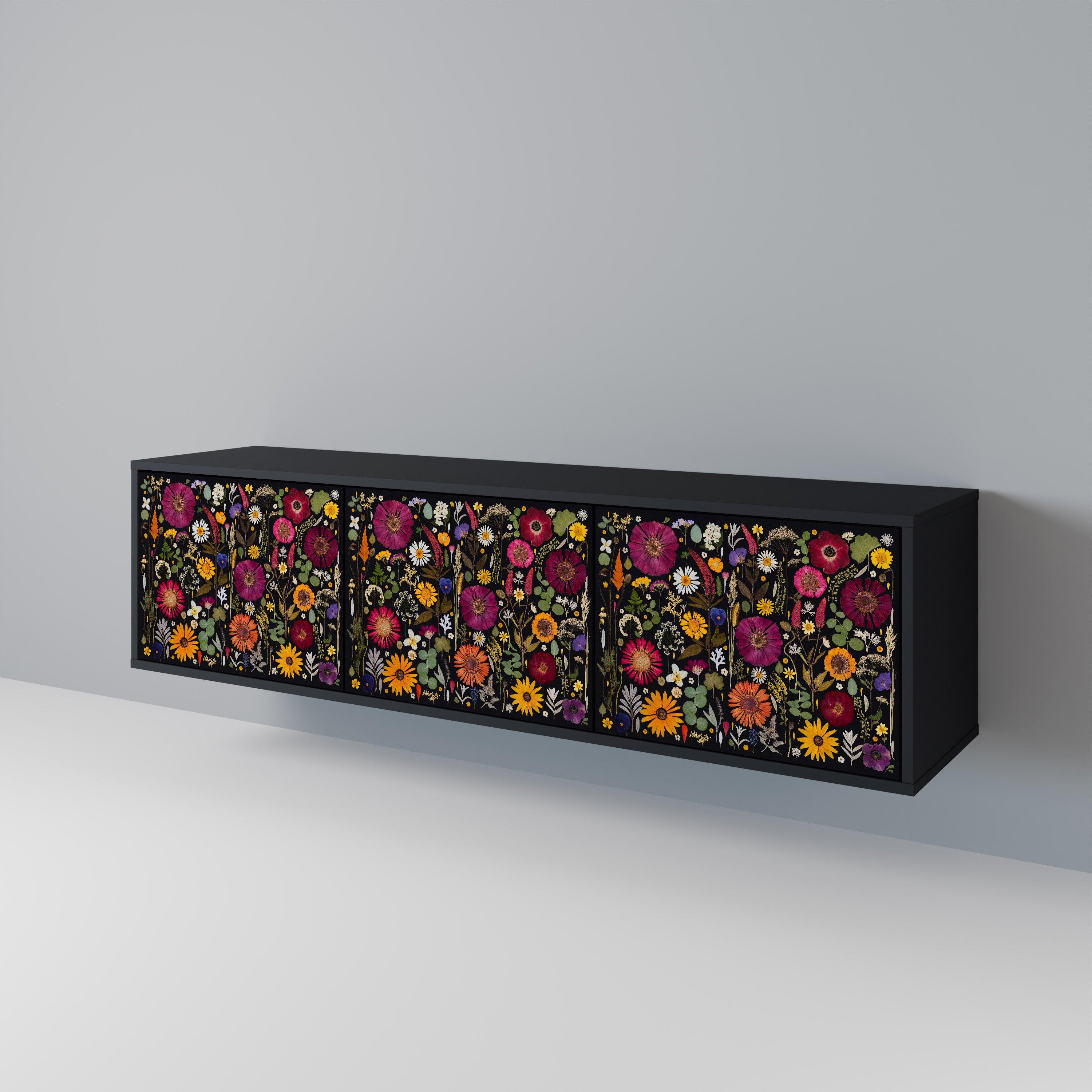 MIDNIGHT GARDEN Mueble de TV de 3 Puertas