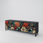 SPROUTING GRACE 3-Door TV Stand in Black Finish