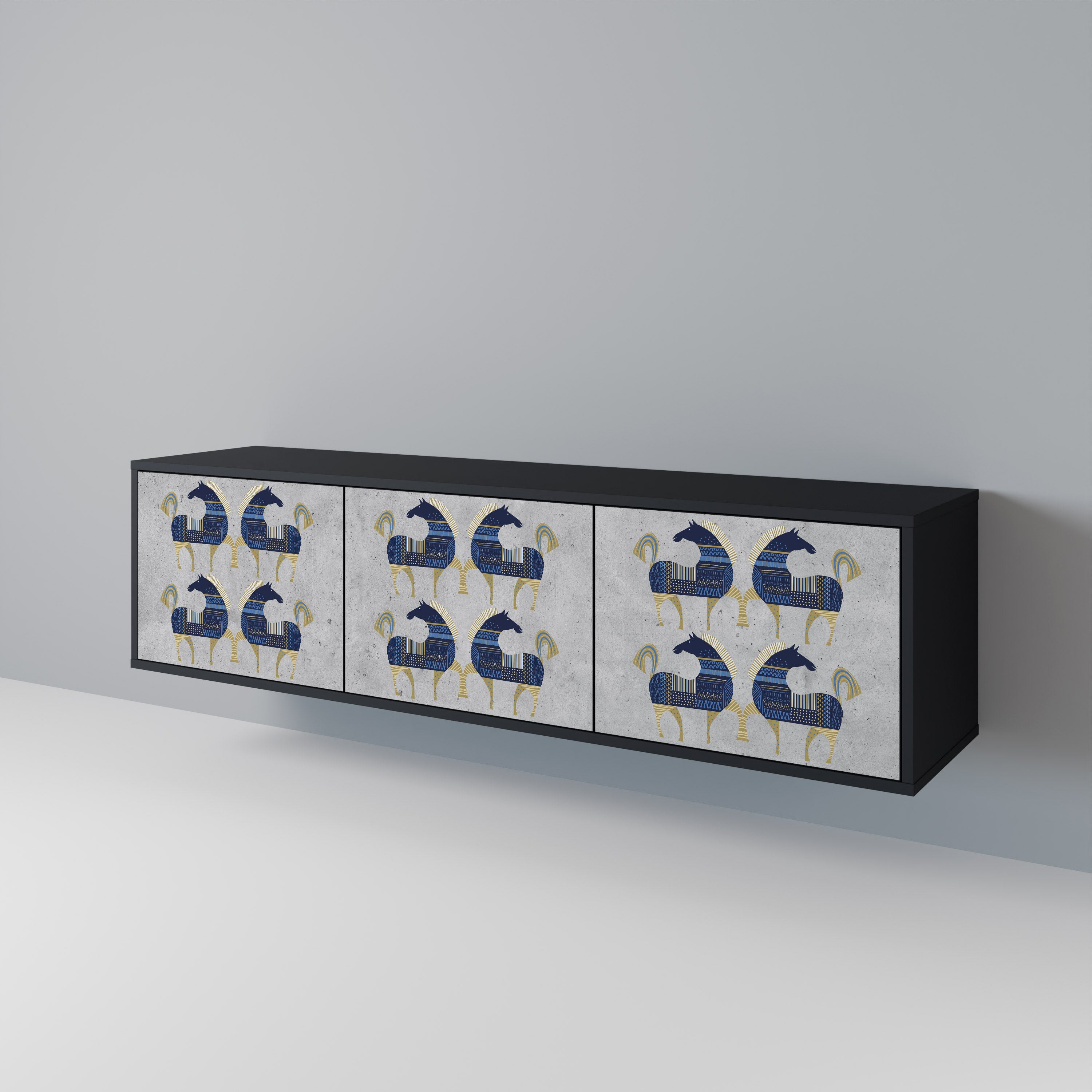 MAJESTIC STEED Mueble de TV de 3 Puertas