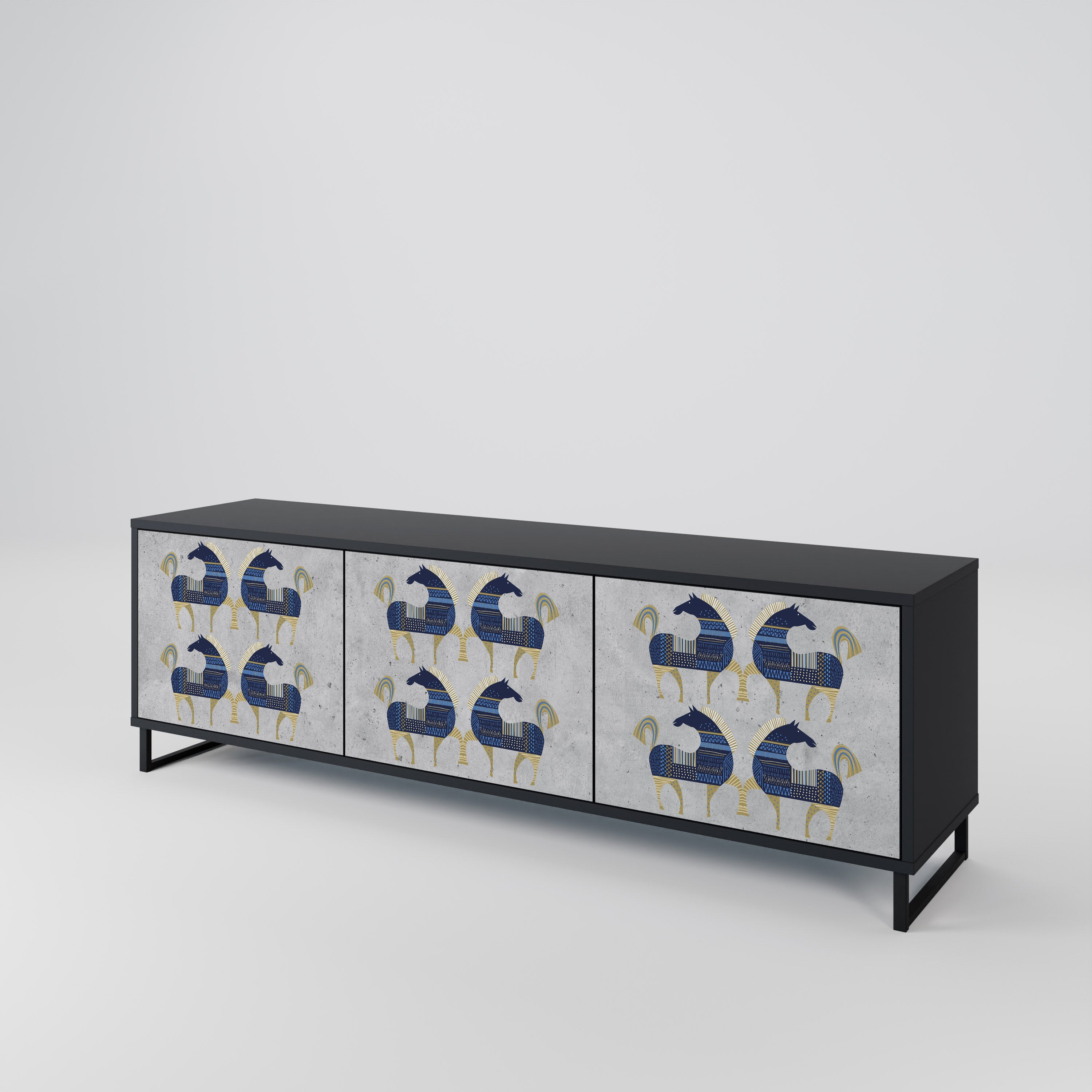 MAJESTIC STEED Mueble de TV de 3 Puertas