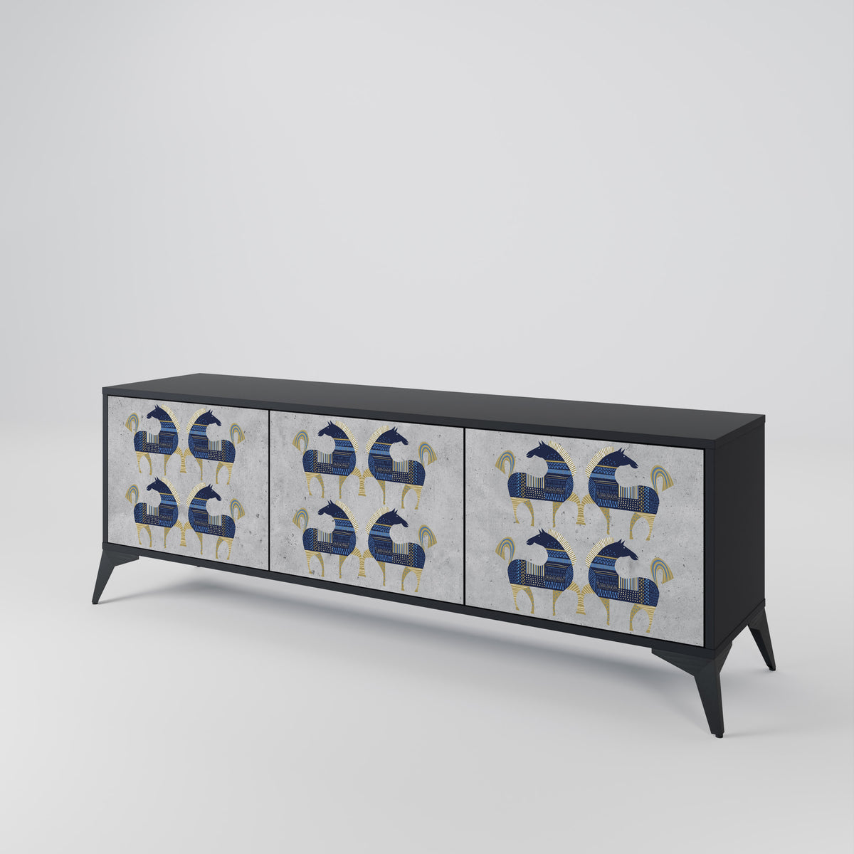 MAJESTIC STEED Mueble de TV de 3 Puertas