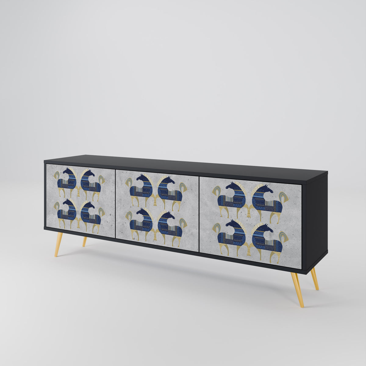 MAJESTIC STEED Mueble de TV de 3 Puertas