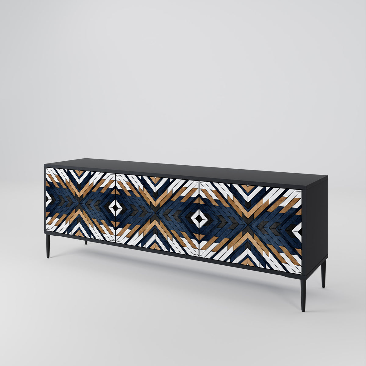 ARTFUL GEOMETRY Mueble de TV de 3 Puertas