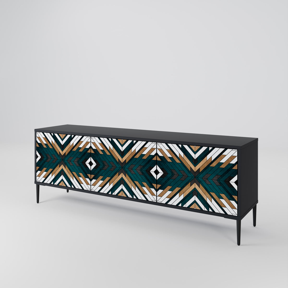 ARTISTIC GEOMETRY Mueble de TV de 3 Puertas