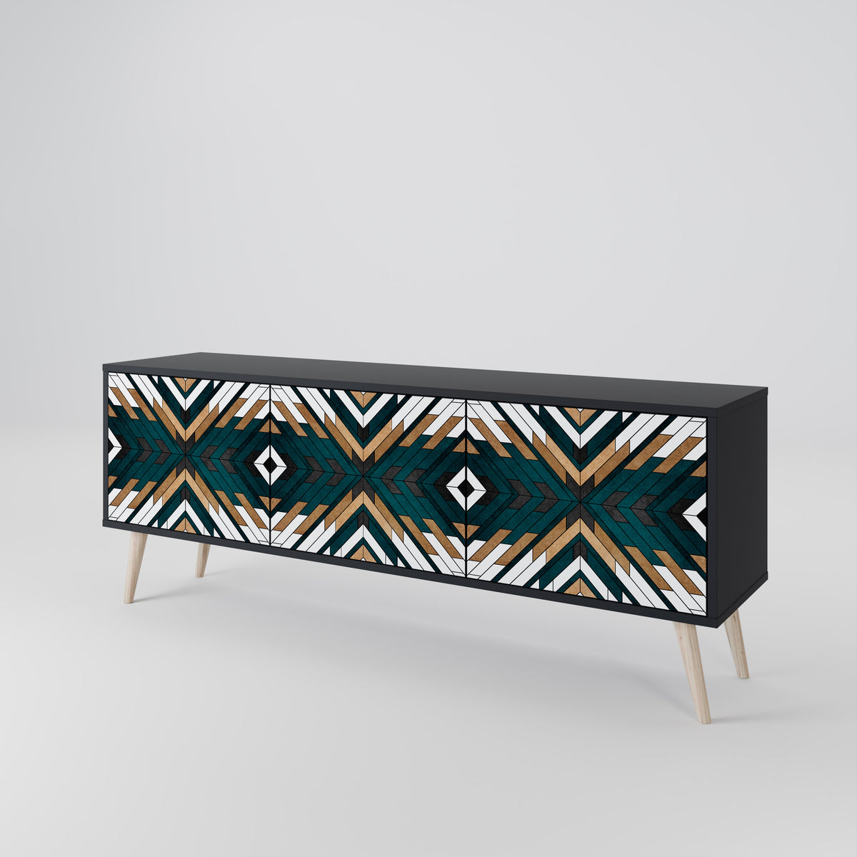 ARTISTIC GEOMETRY Mueble de TV de 3 Puertas