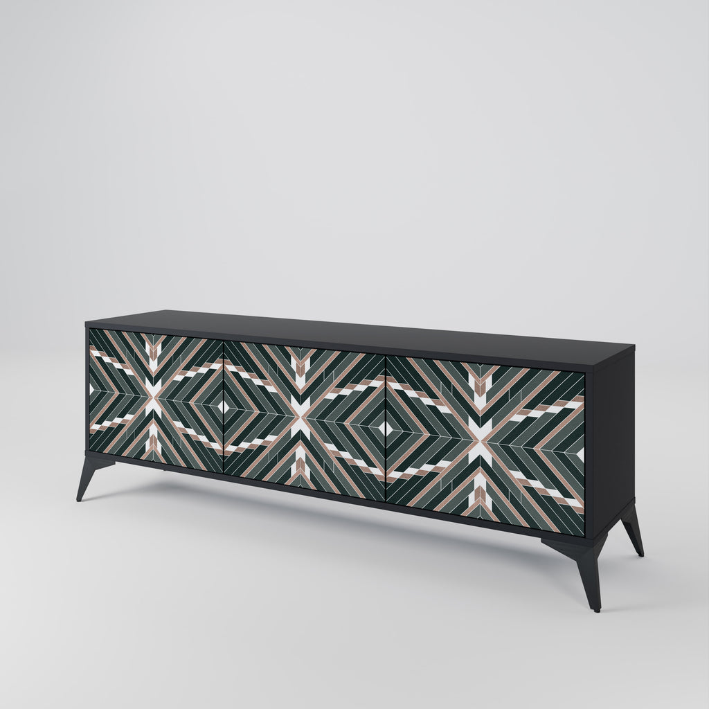 Mueble de TV de 3 puertas DIMENSION DELIGHTS con acabado negro