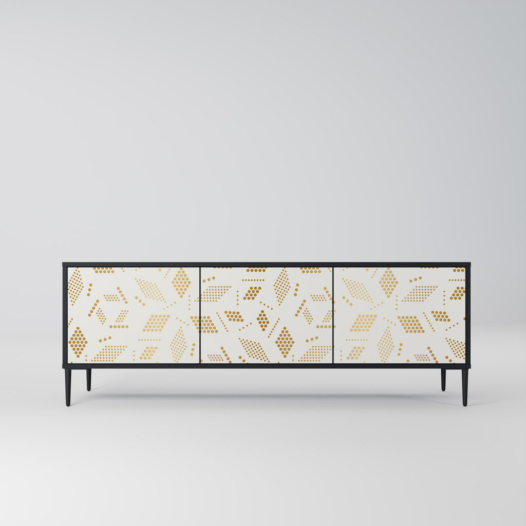 Mueble para TV de 3 puertas SPOTTED DAZE con acabado negro