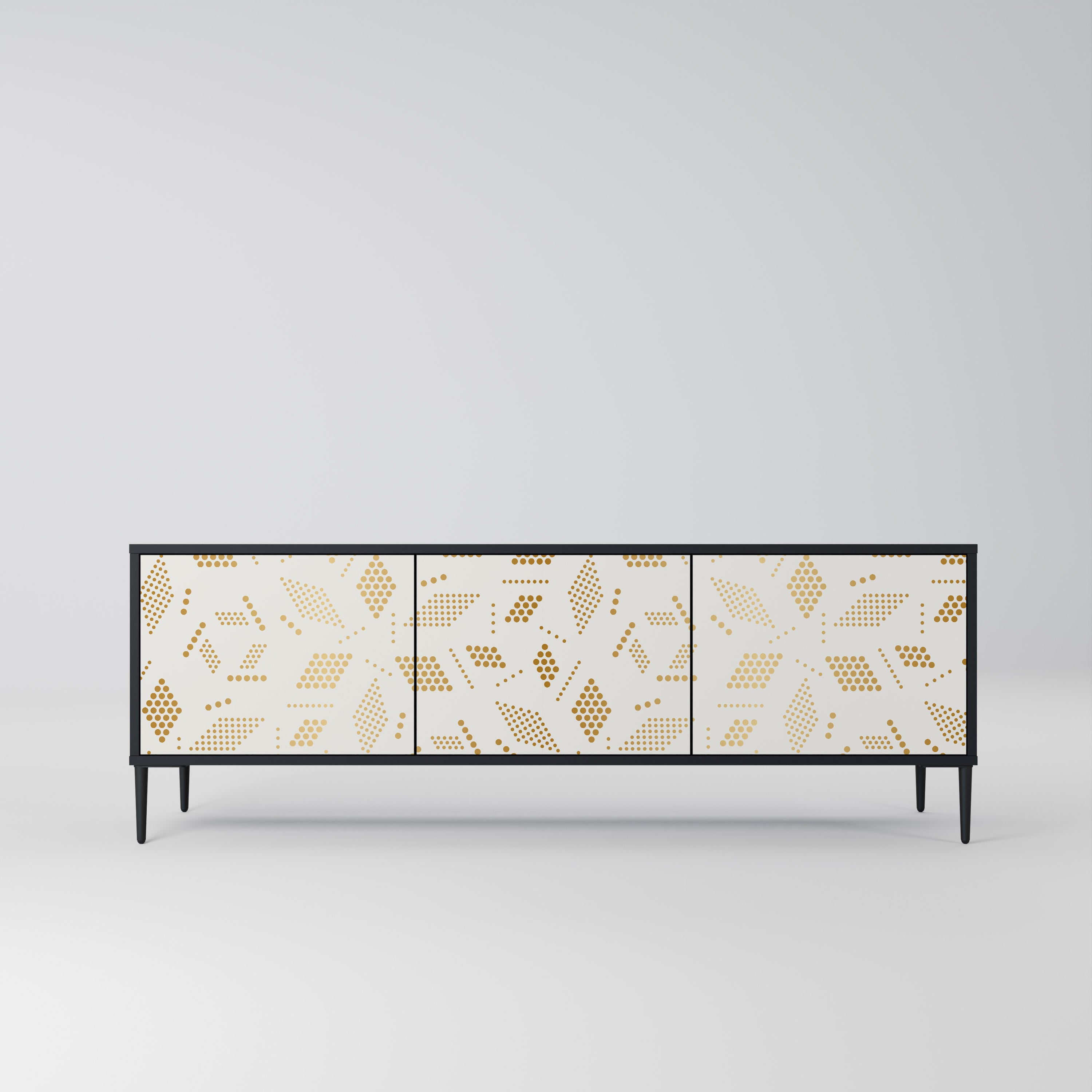 Mueble para TV de 3 puertas SPOTTED DAZE con acabado negro