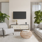 SPOTTED DAZE 3-Door TV Stand in Black Finish