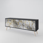 TIMELESS GLIDE Mueble de TV de 3 Puertas en Acabado Negro