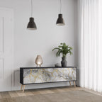 TIMELESS GLIDE Mueble de TV de 3 Puertas en Acabado Negro