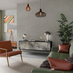 TIMELESS GLIDE Mueble de TV de 3 Puertas en Acabado Negro