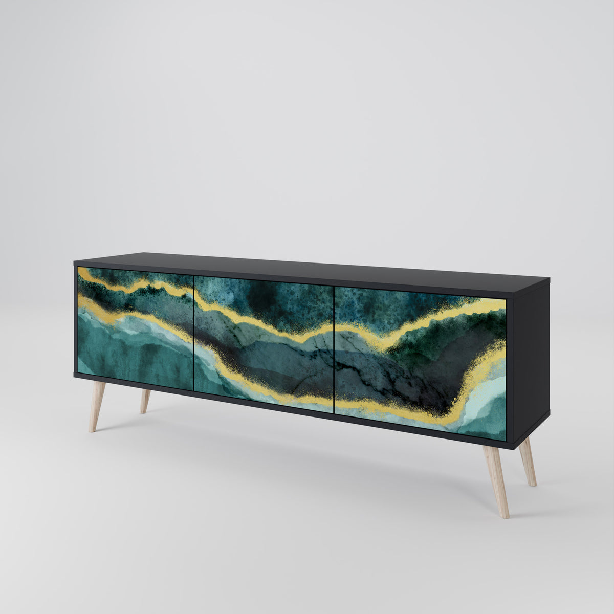 GOLDRUSH ODYSSEY Mueble de TV de 3 Puertas
