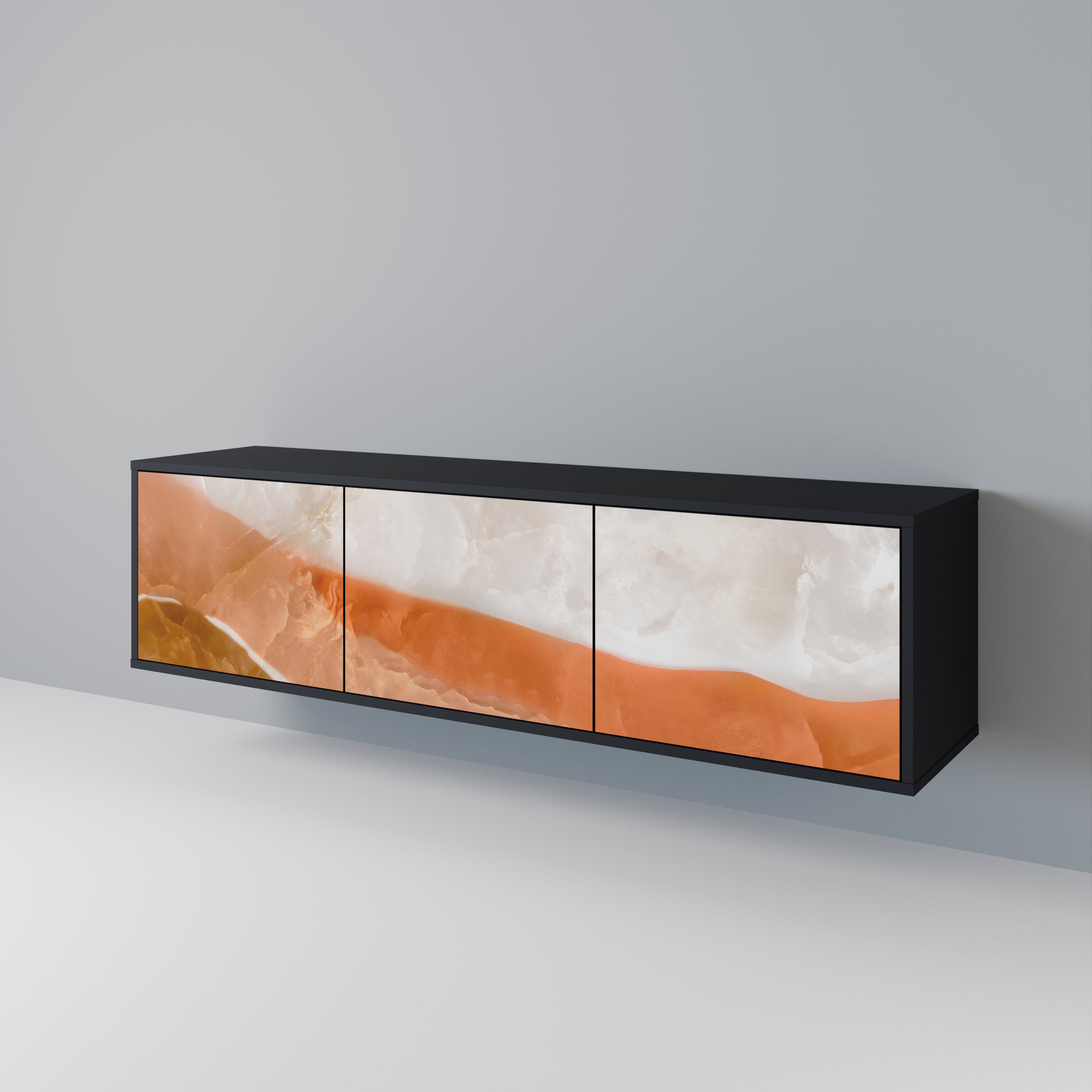 Mueble de TV de 3 puertas SPLENDOUR de SANDHILLS con acabado negro