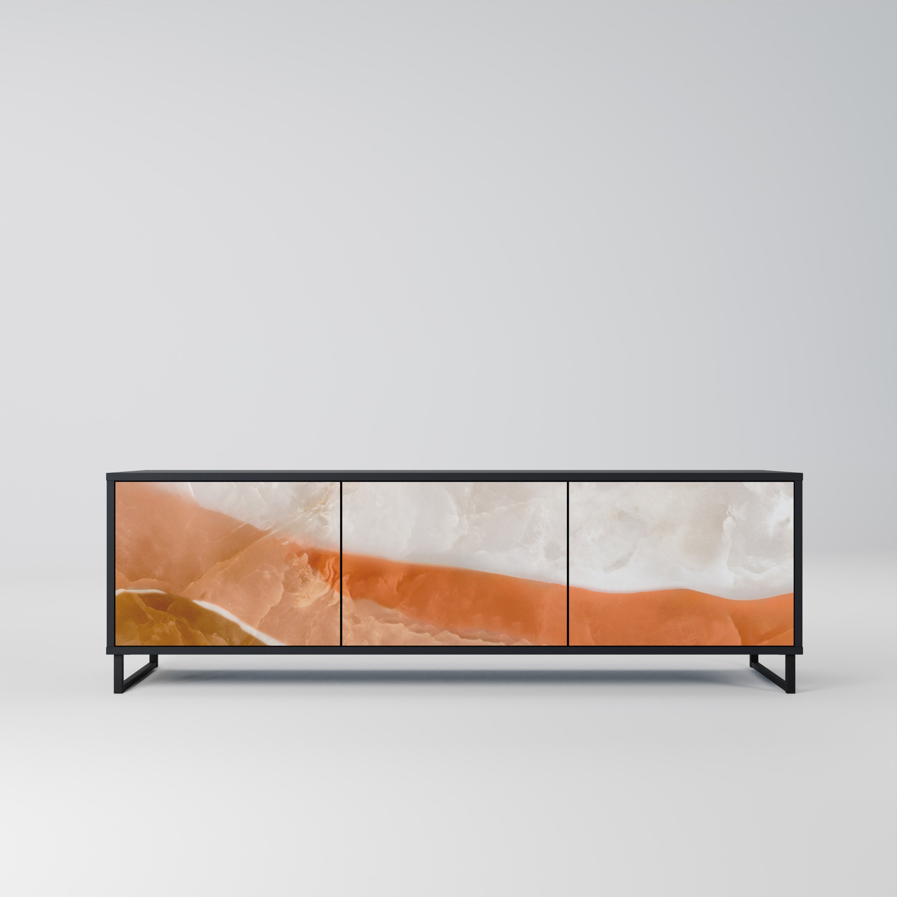 Mueble de TV de 3 puertas SPLENDOUR de SANDHILLS con acabado negro