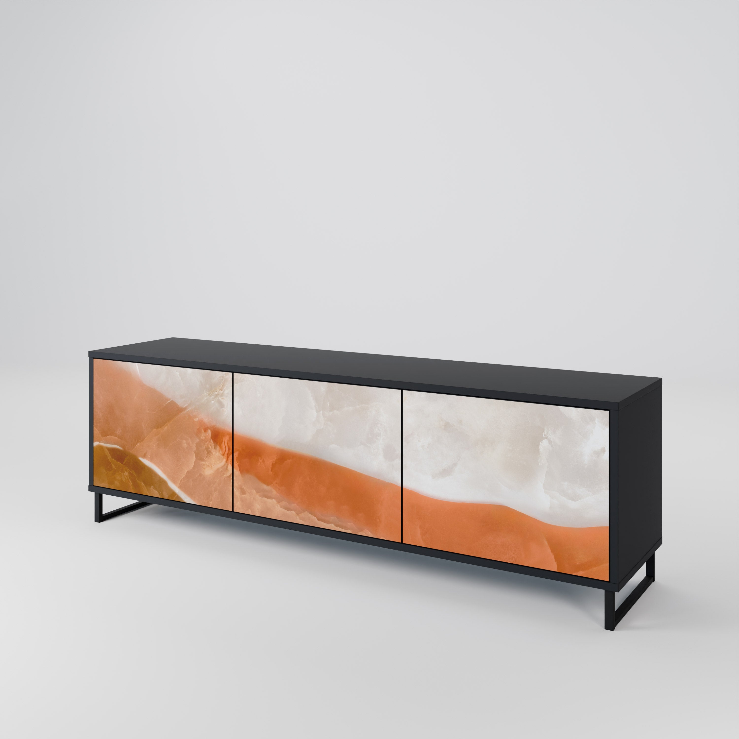 Mueble de TV de 3 puertas SPLENDOUR de SANDHILLS con acabado negro
