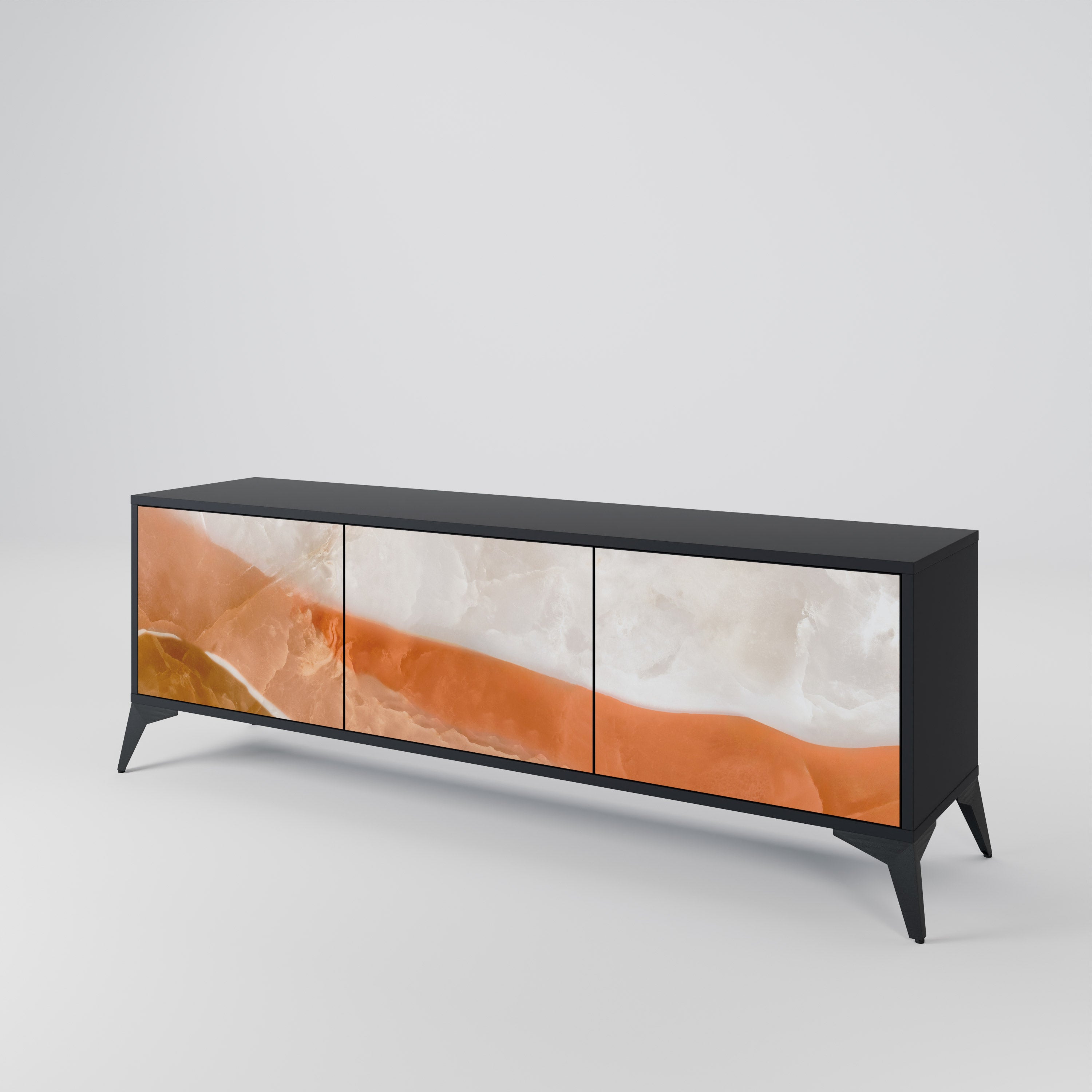 Mueble de TV de 3 puertas SPLENDOUR de SANDHILLS con acabado negro