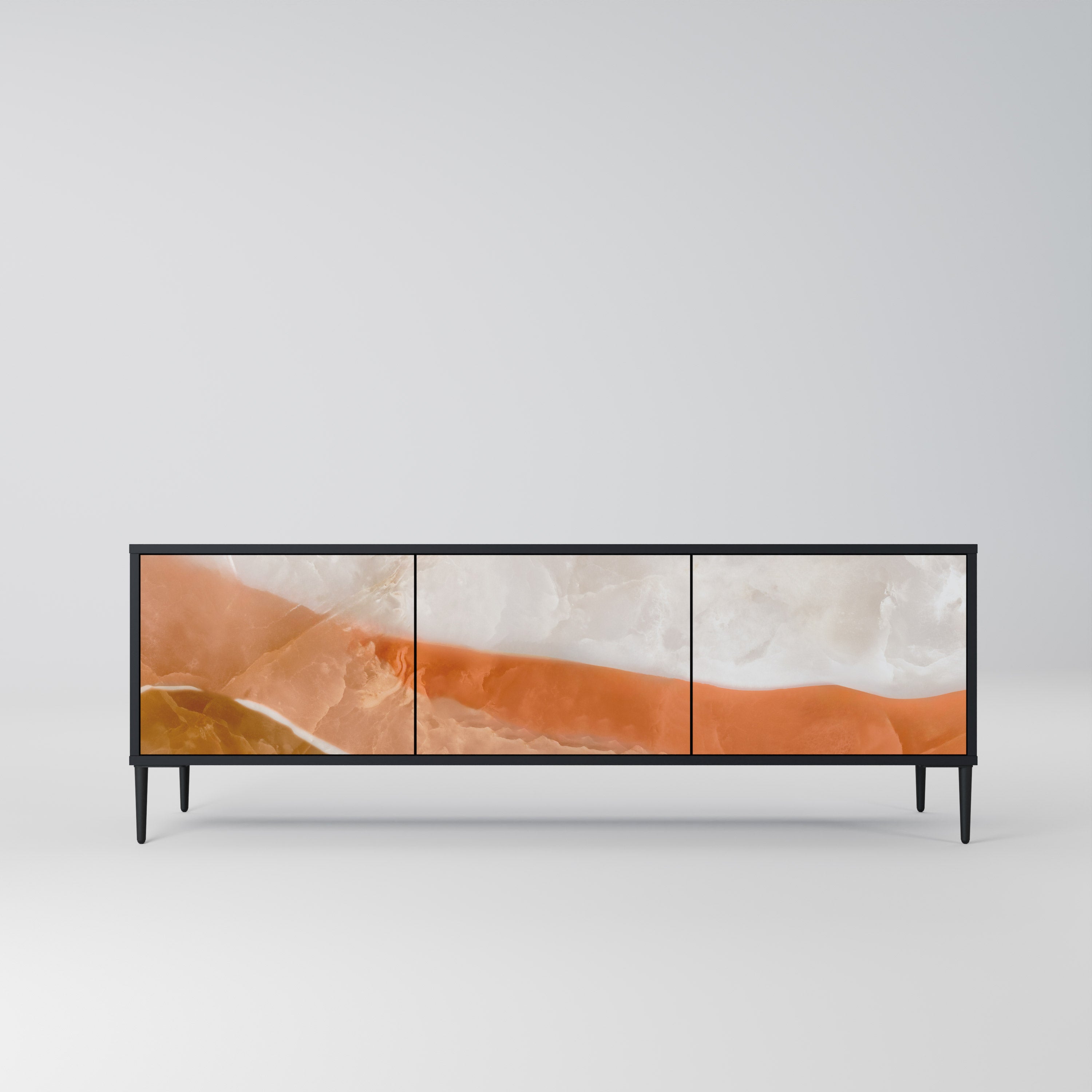 Mueble de TV de 3 puertas SPLENDOUR de SANDHILLS con acabado negro