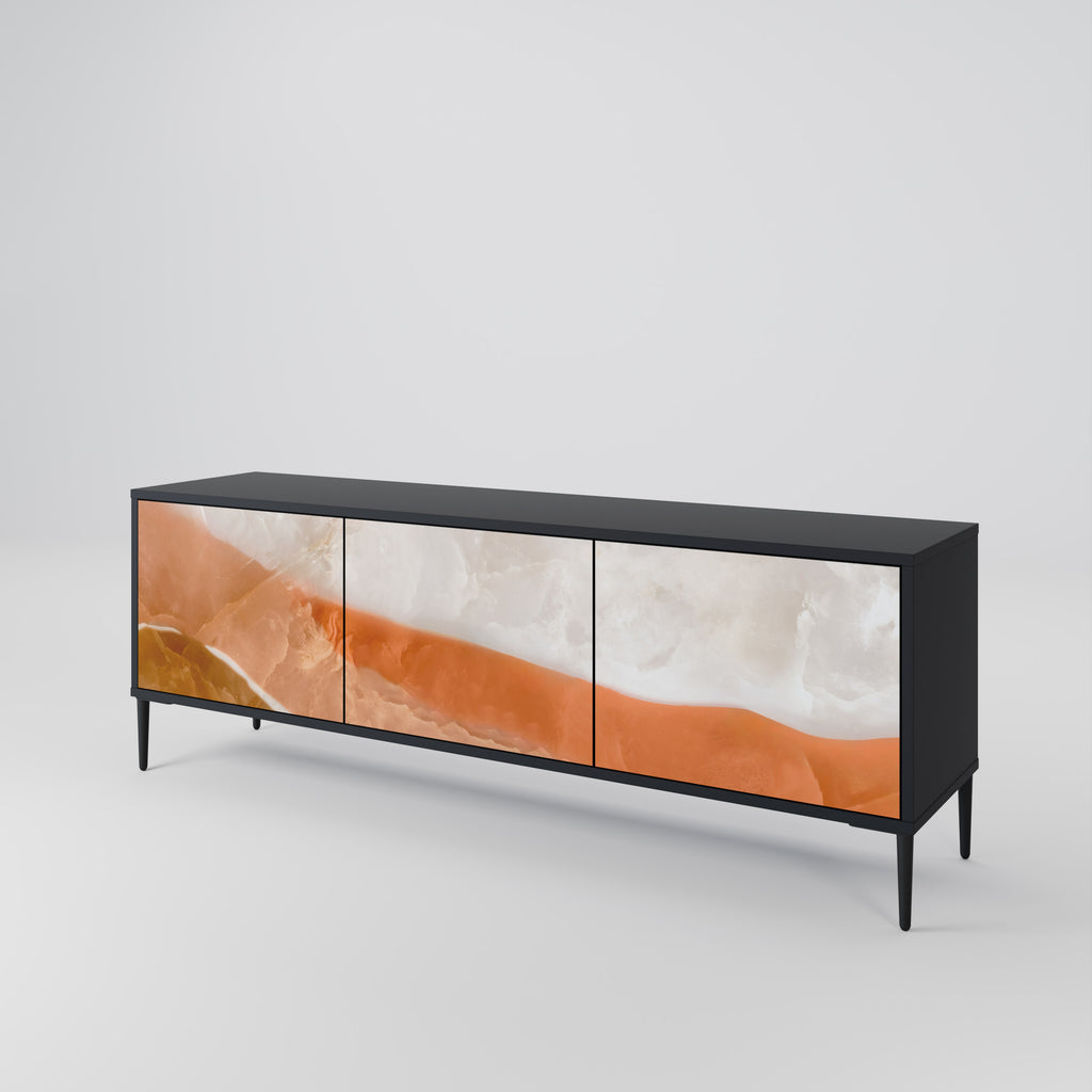 Mueble de TV de 3 puertas SPLENDOUR de SANDHILLS con acabado negro