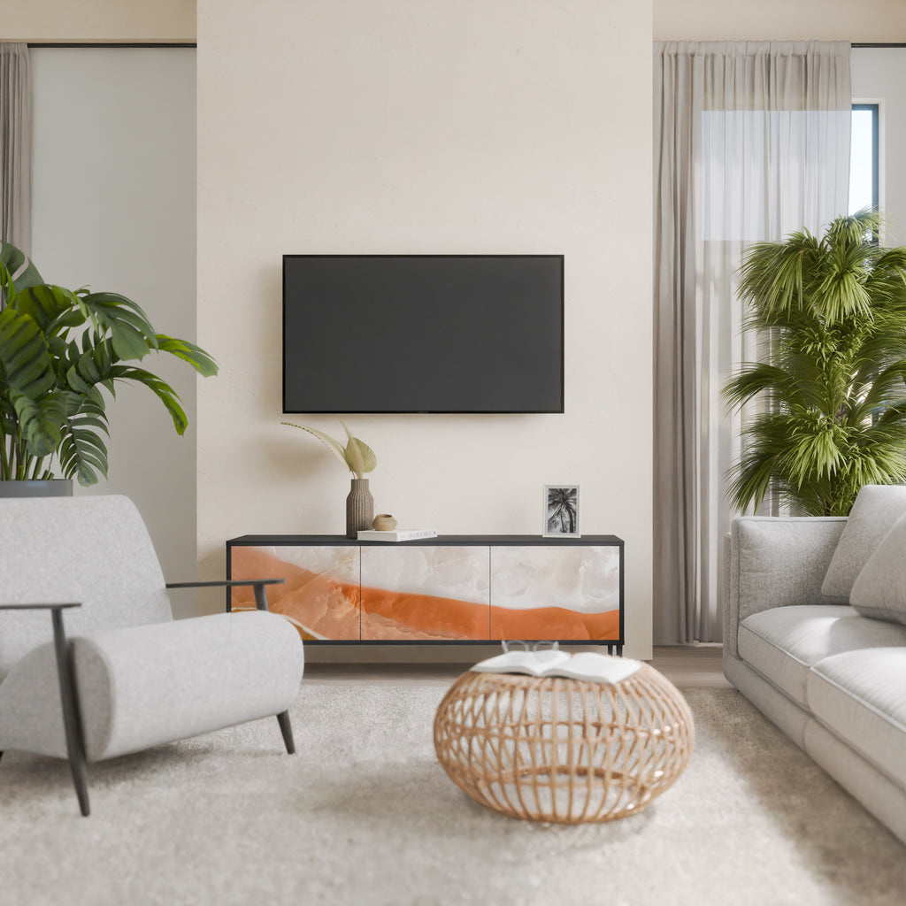 Mueble de TV de 3 puertas SPLENDOUR de SANDHILLS con acabado negro