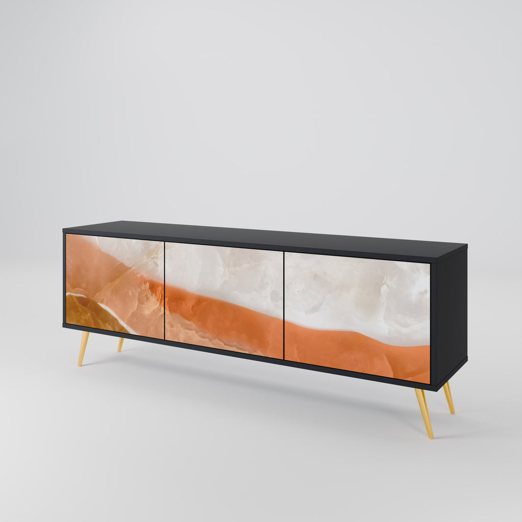 Mueble de TV de 3 puertas SPLENDOUR de SANDHILLS con acabado negro