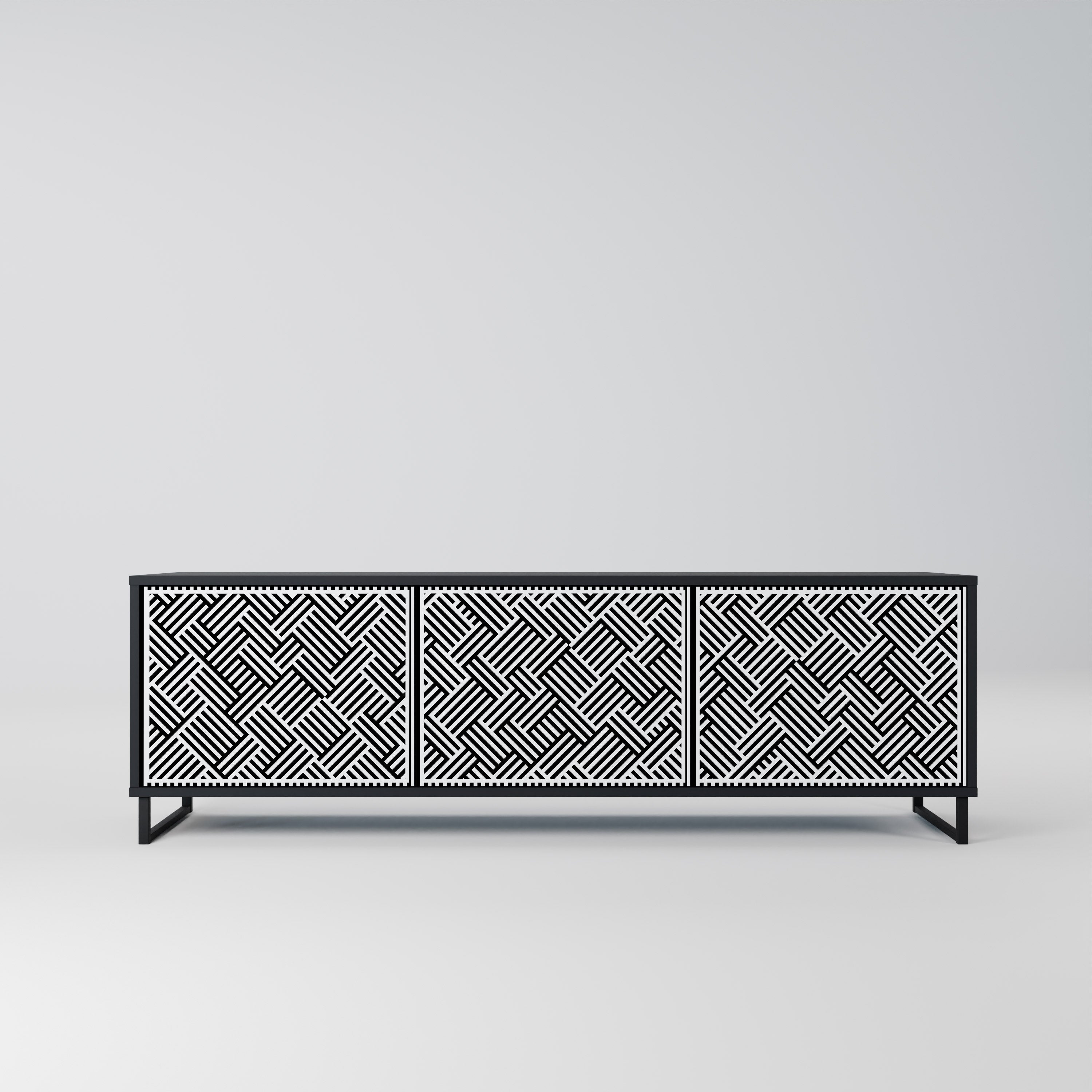 Mueble de TV de 3 puertas TEMPORARY SEQUENCE en acabado negro