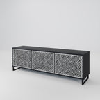 TEMPORARY SEQUENCE Mueble de TV de 3 Puertas en Acabado Negro